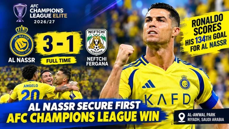 Ronaldo Scores as Al Nassr Beat Neftchi 3-1